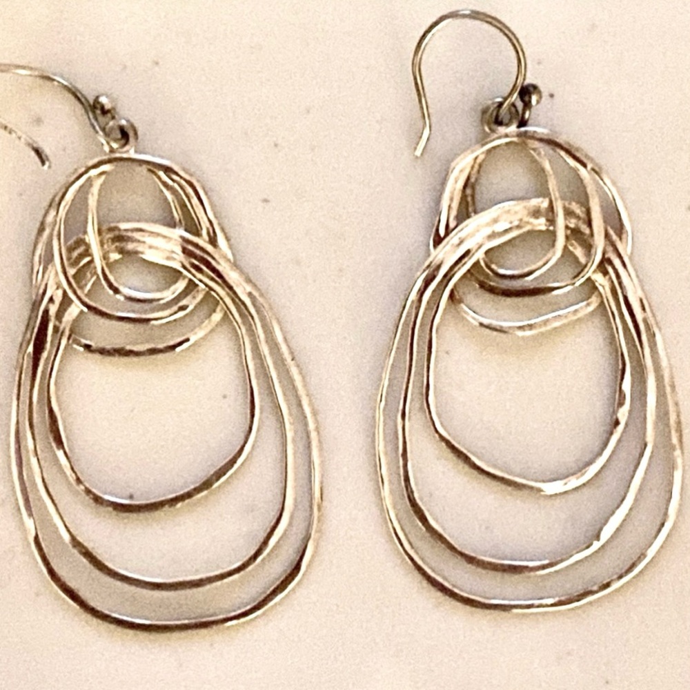 Silpada Vintage Sterling Silver Layered Bubbles Earrings - Picture 5 of 5